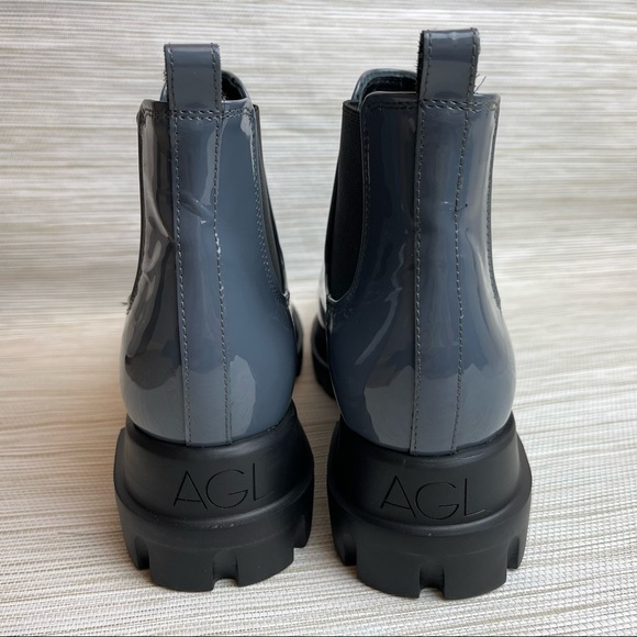 New AGL Maxine Chelsea Boot In Grey Patent Leather Size 37.5 - Picture 10 of 12